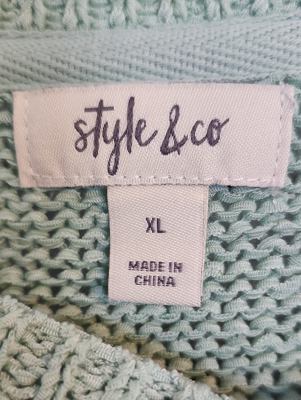 Style & Co. Mint Green Scoop Neck Knit Sweater Size XL - NWT - Picture 2 of 4
